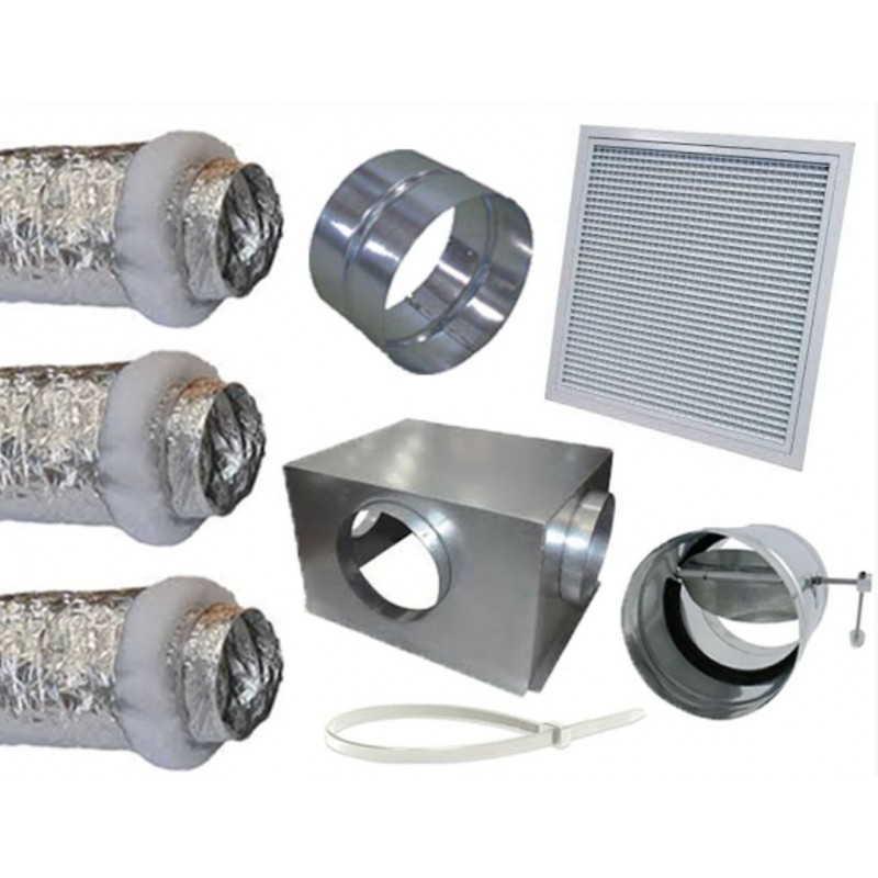 Ensemble reprise aéraulique lateral 600x400 avec 2x250 + 1x200 by-pass ouate