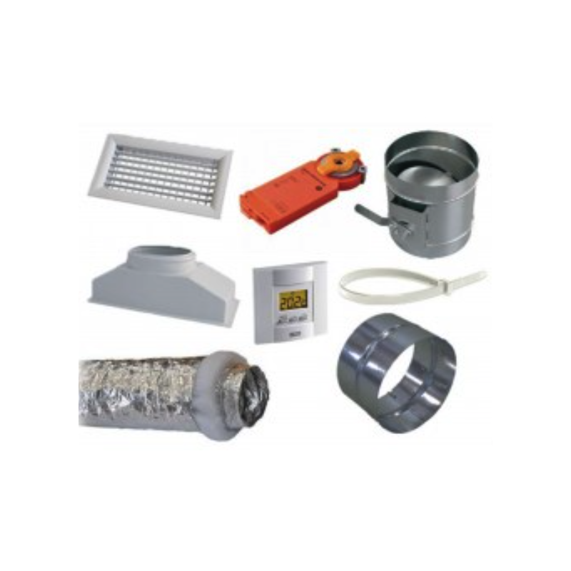 Ensemble aéraulique 160 mm ouate 300x100 thermostat + servomoteur